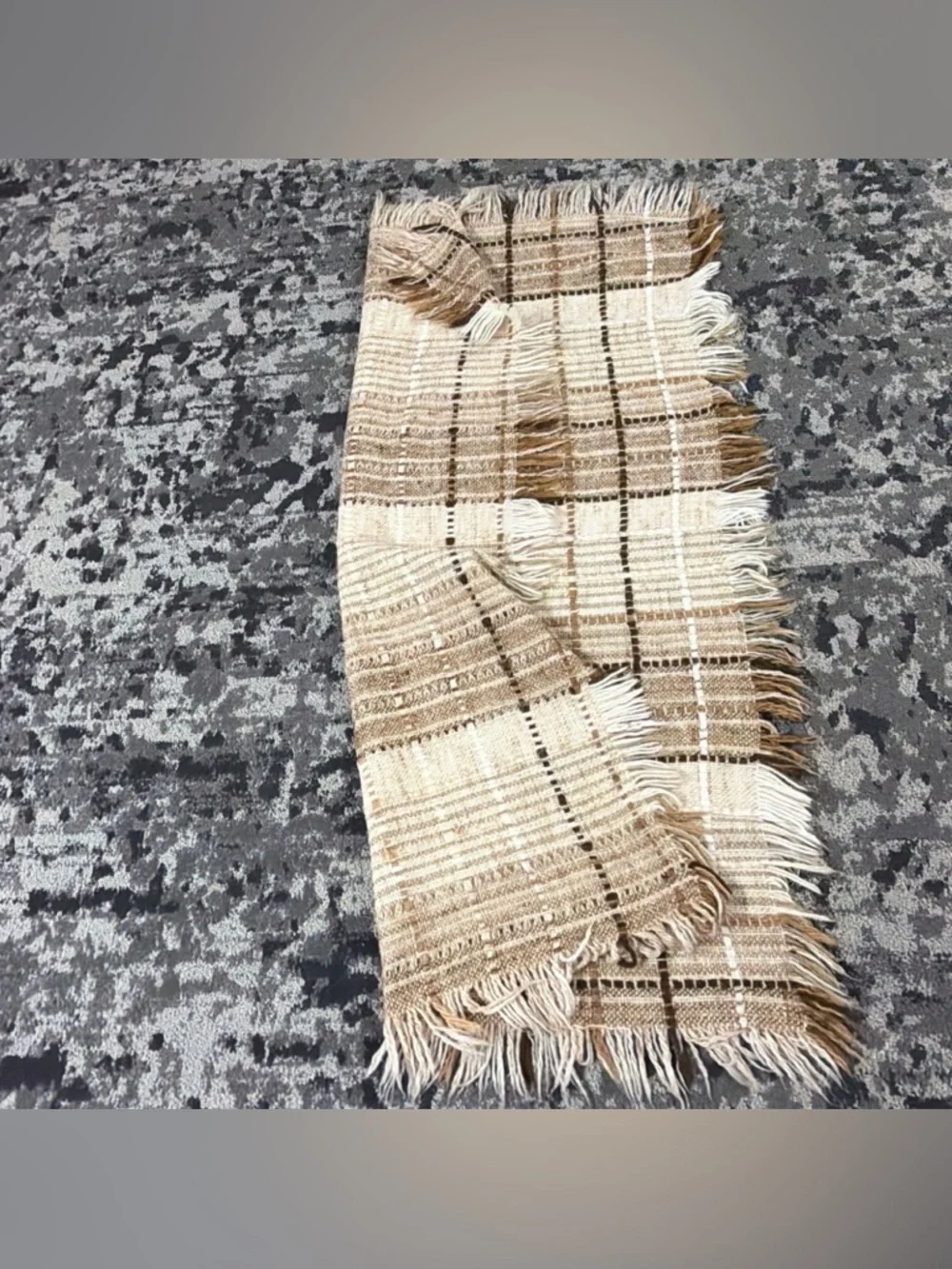Vtg Tapestries Ireland By Helena Ruuth Woven Wool Fringe‎ Throw Blanket 54x36”